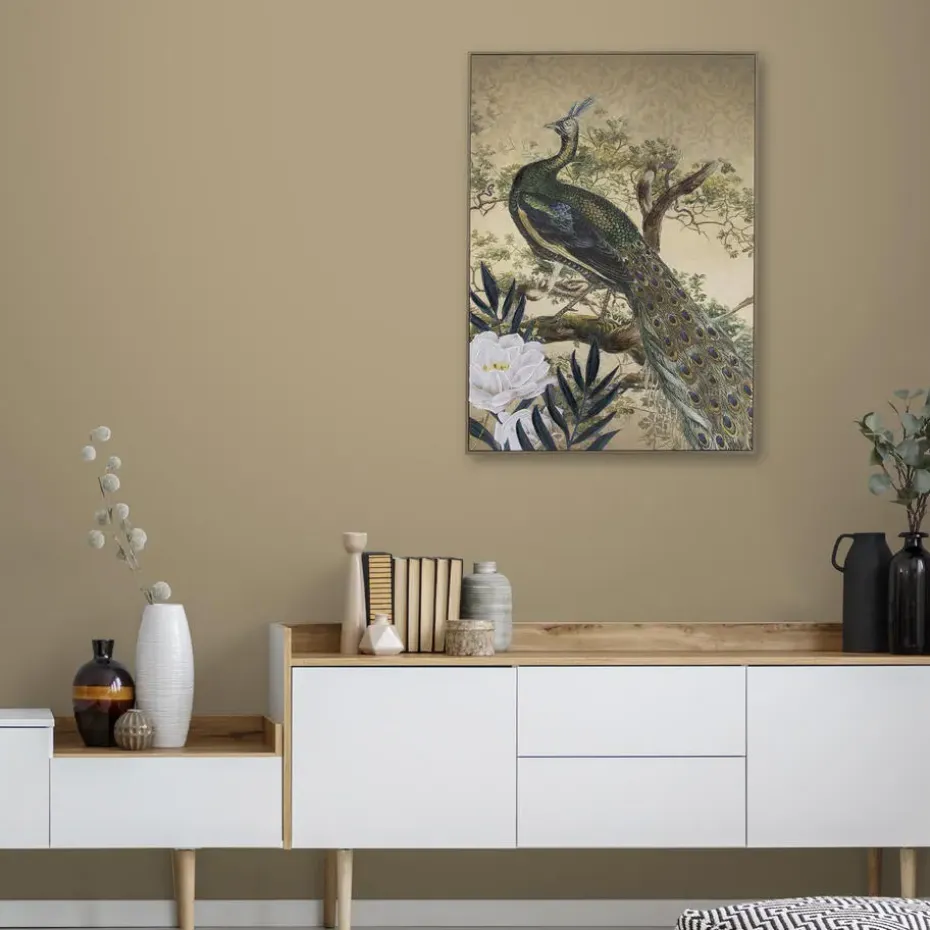 Art for the Home Canvas Geschilderde Details Peacock in Paradise