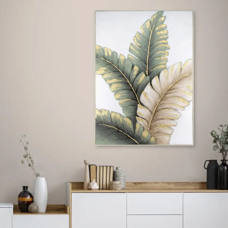 Art for the Home Handgeschilderd Canvas Lush Leaves 100x70cm