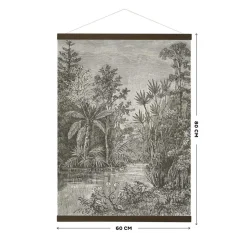 Art for the Home Hangende Poster Linnen 80x60cm - Jungle Sepia