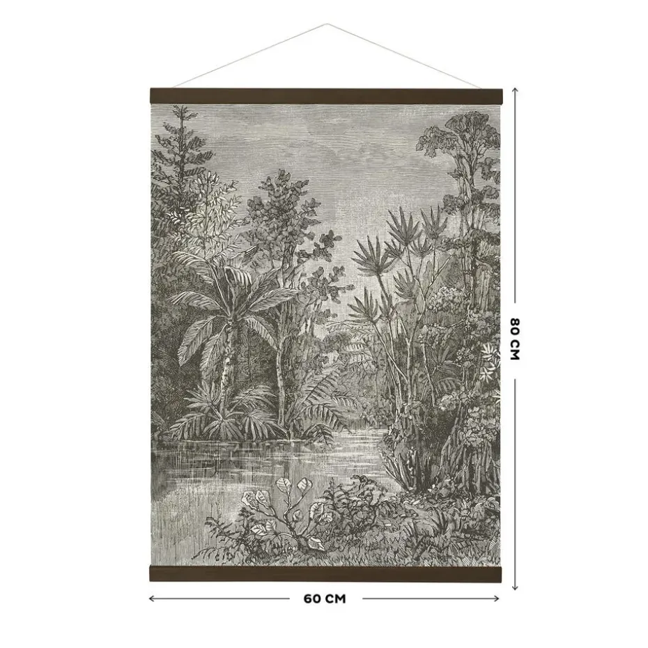 Art for the Home Hangende Poster Linnen 80x60cm - Jungle Sepia