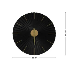 Art for the Home Klok Luxe zwart en goud Hangende Klok Origami 59cm
