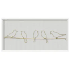 Art for the Home Metal Art Vogels op draad goud 60x12,5cm