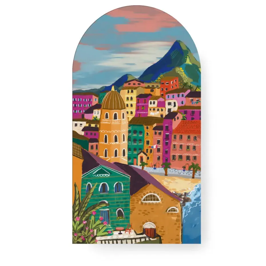 Art voor de Home Canvas Boogvormig Kleuren aan de Italiaanse Kust