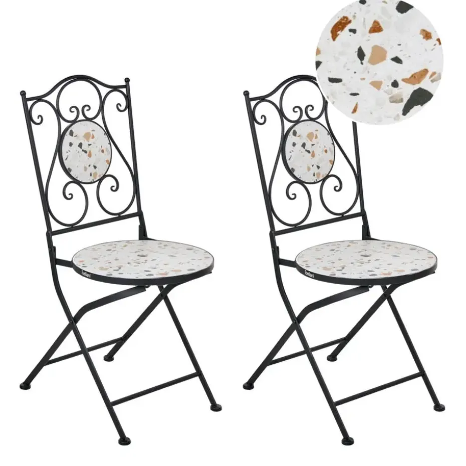 ARTENA - Set van 2 tuinstoelen - Zwart - IJzer