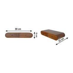 Artisan Furniture Solid hout Drijvende Kastanje Londen Sidetable