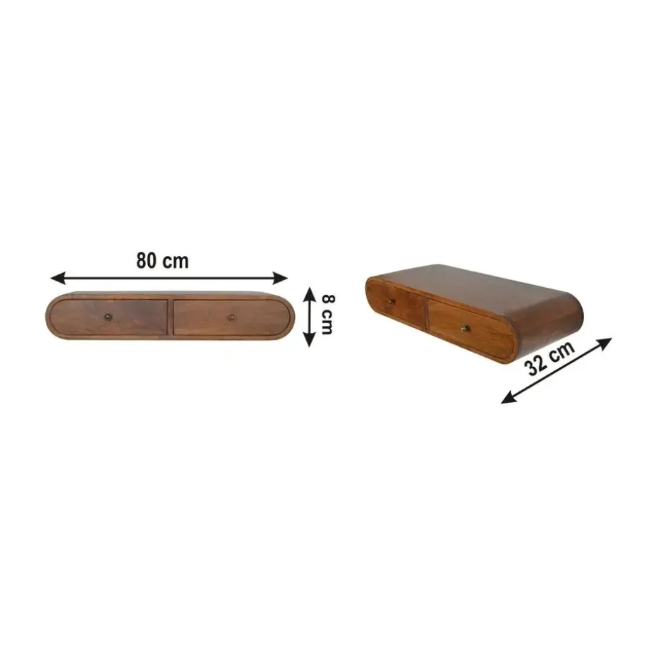 Artisan Furniture Solid hout Drijvende Kastanje Londen Sidetable