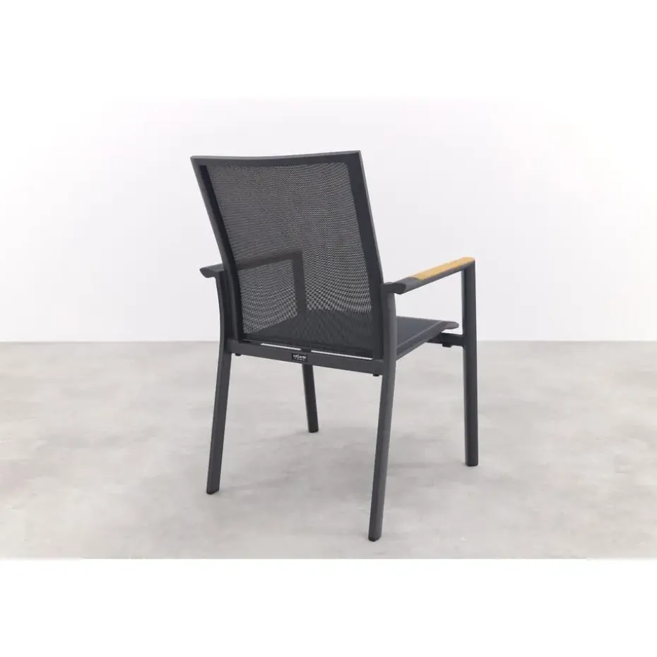Atmos stapelbare tuinstoel - Antraciet/Teak