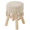 Atmosphera Bijzet krukje model Macrame - naturel - H42 cm