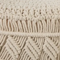Atmosphera Bijzet krukje model Macrame - naturel - H42 cm