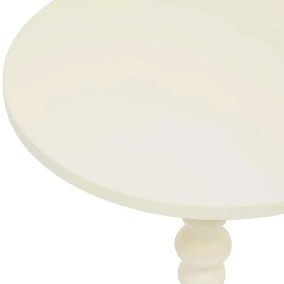 Atmosphera Bijzettafel/salontafel Alexa - ivoor - MDF hout - rond