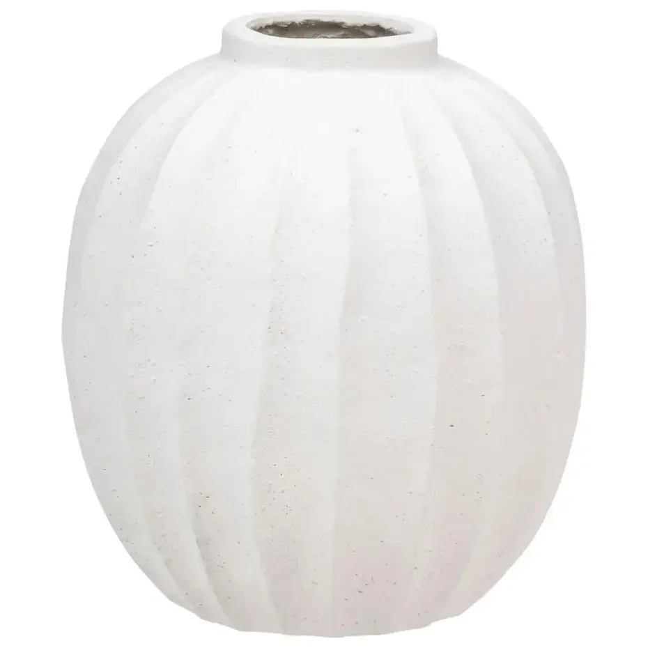 Atmosphera Bloemenvaas - creme wit - kunststeen - D39 x H44 cm