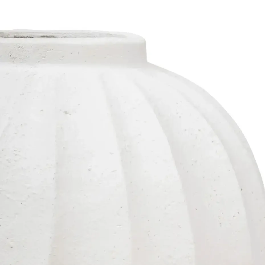 Atmosphera Bloemenvaas - creme wit - kunststeen - D39 x H44 cm
