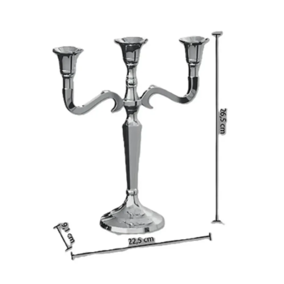Atmosphera kaarsen kandelaar - 3 armen - metaal - goud - 27 cm