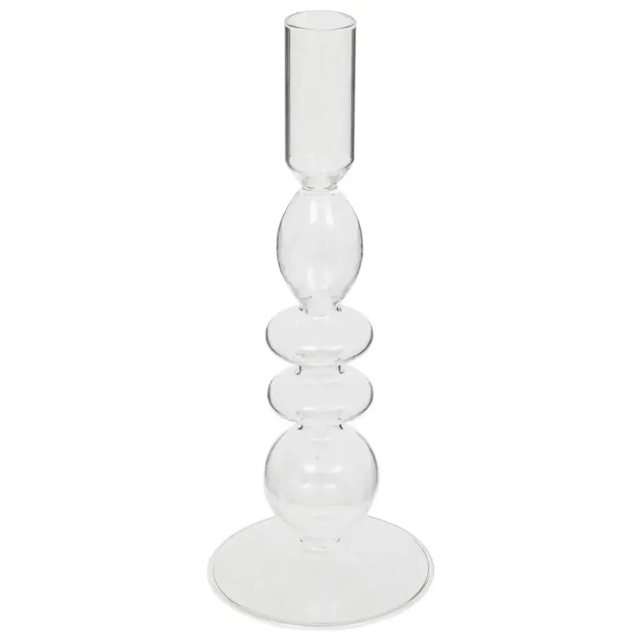 Atmosphera kaarsen kandelaar - dinerkaarsen - transparant - 22 cm