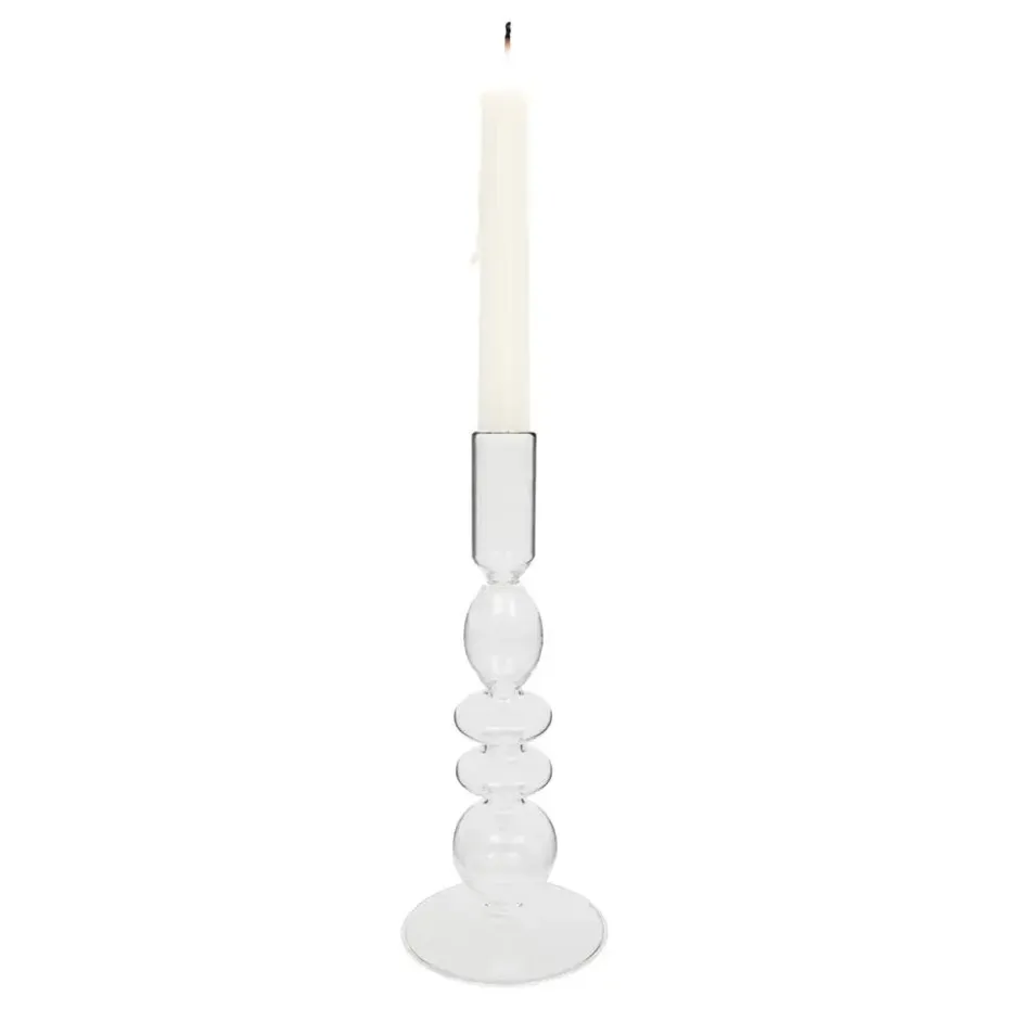 Atmosphera kaarsen kandelaar - dinerkaarsen - transparant - 22 cm