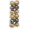 Atmosphera Kerstballen - 12st - kunststof - goud-blauw - 4cm