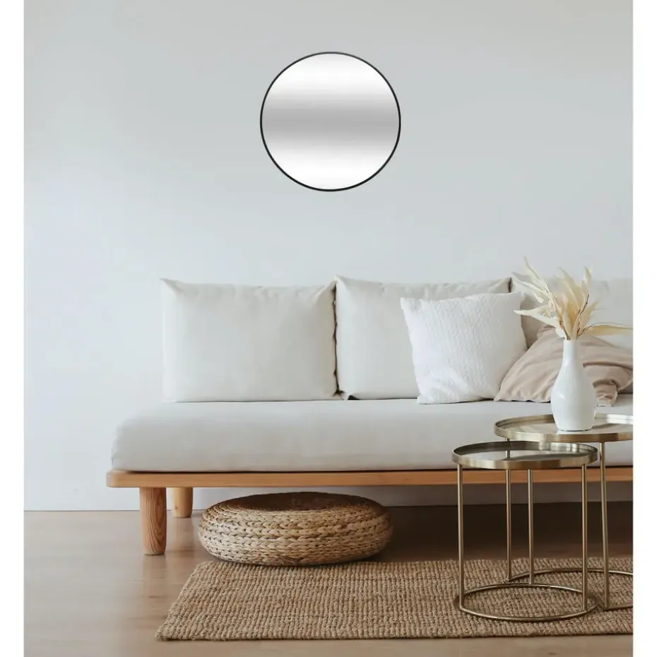 Atmosphera Spiegel/wandspiegel - rond - 38 cm - metaal/glas
