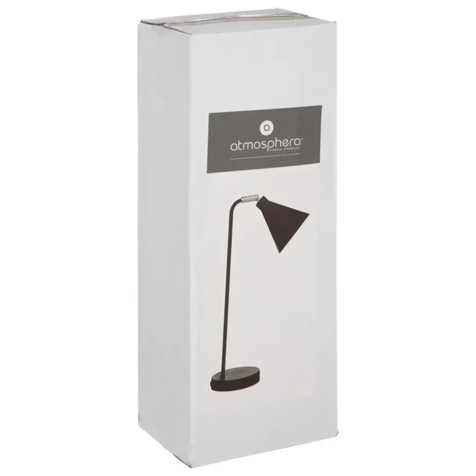 Atmosphera Tafellamp / bureaulampje - metaal - zwart - H45 cm