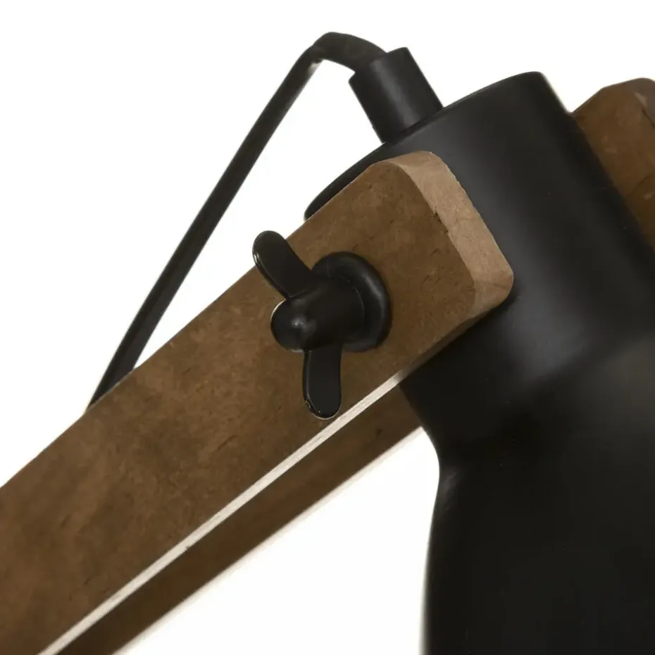 Atmosphera Tafellamp/bureaulamp Design Light Cuba - zwart - 56cm