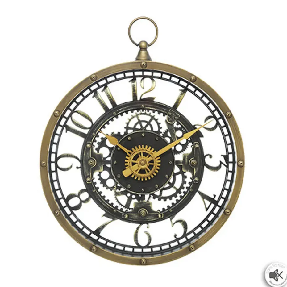 Atmosphera wandklok klassiek - goud - kunststof - D27 cm