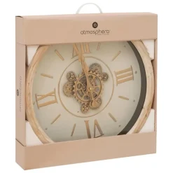 Atmosphera Wandklok/muur klok Florence - Vintage Wood - D50 cm