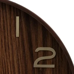 Atmosphera Wandklok/muur klok - Woody - Dia 55 cm - hout - bruin