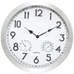 Atmosphera Wandklok/muur klok Home Data - metaal - D40 cm