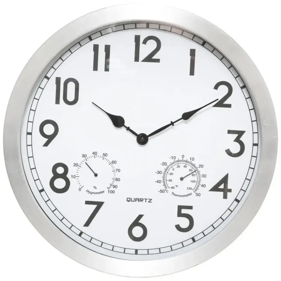 Atmosphera Wandklok/muur klok Home Data - metaal - D40 cm
