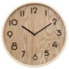 Atmosphera Wandklok/muur klok - Woody - Dia 38 cm - hout - beige