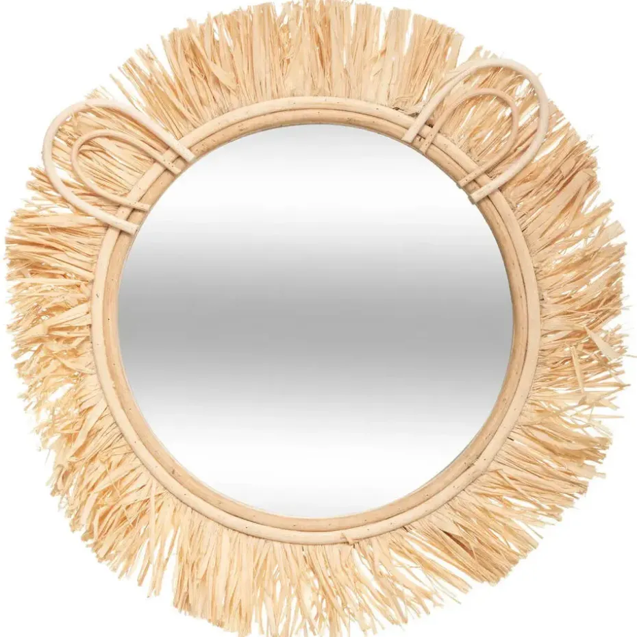 Atmosphera Wandspiegel - safari rotan - 38 cm - bohemian spiegel