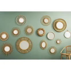 Atmosphera Wandspiegel Sun - Boho/ibiza stijl - rotan - 50 cm