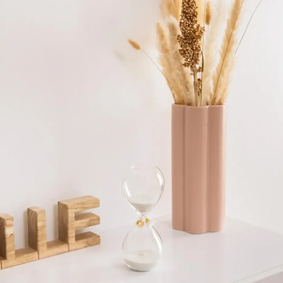 Atmosphera Zandloper - decoratie/tijd - 30 minuten - wit zand