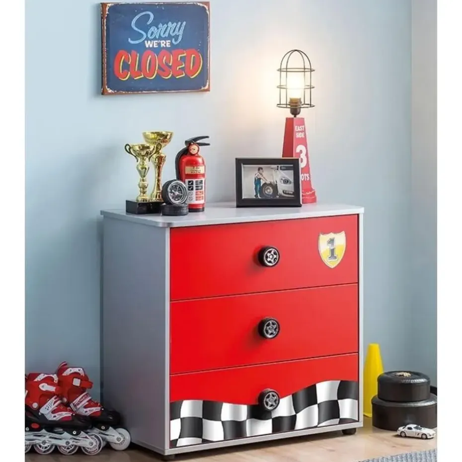 Autobed - Jongenskamer - Kinderkamer - 208x109x81 cm - Rood