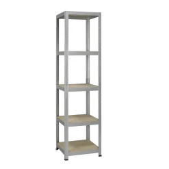 Avasco Stellingkast - Zilver - Opbergrek vierkant metaal - 176x45x45cm