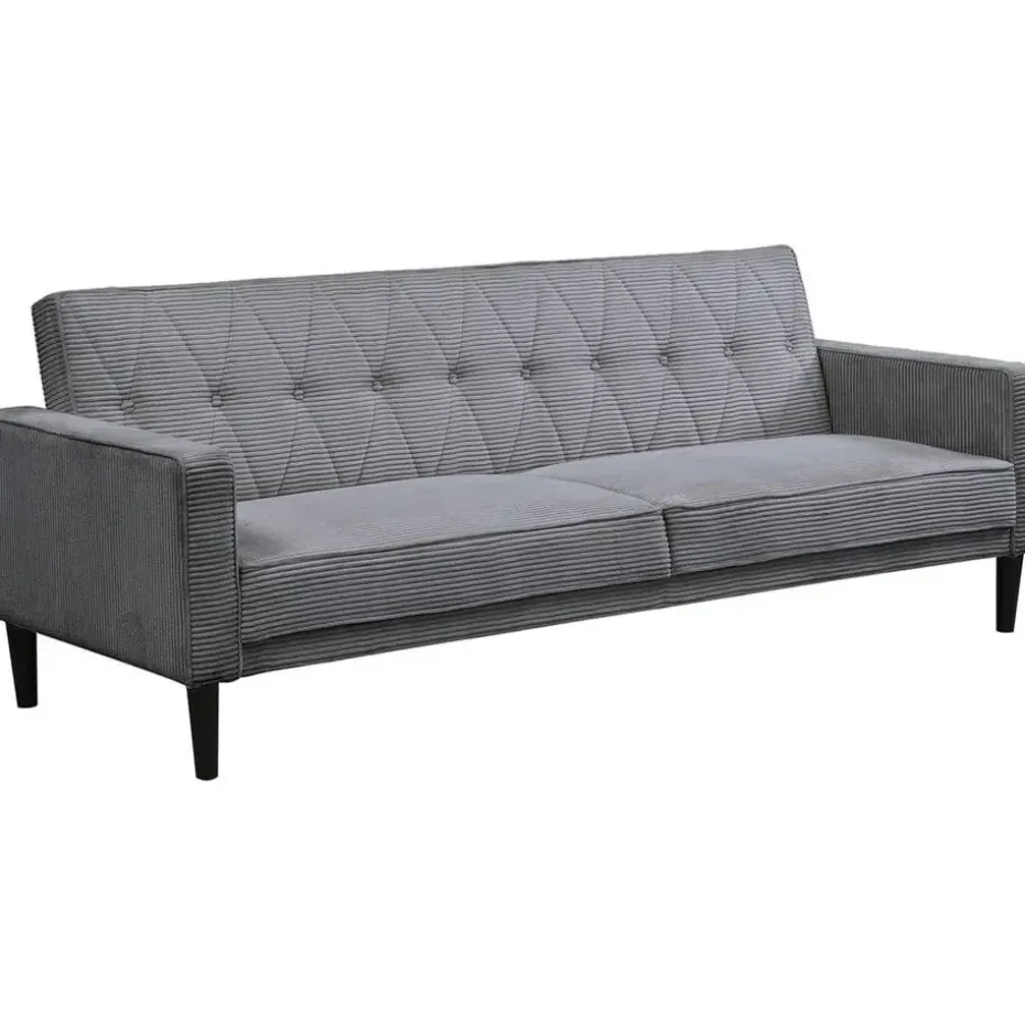 Avon - Slaapbank 3-zits in grijze ribstof