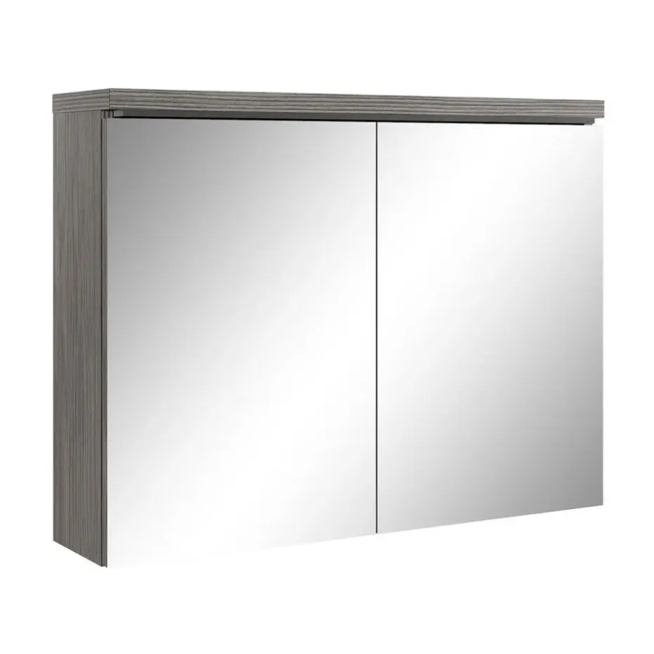 Badplaats Badkamerkast Paso 80 x 20 x 60 cm - Grijs Eiken - Spiegelkast Badkamer