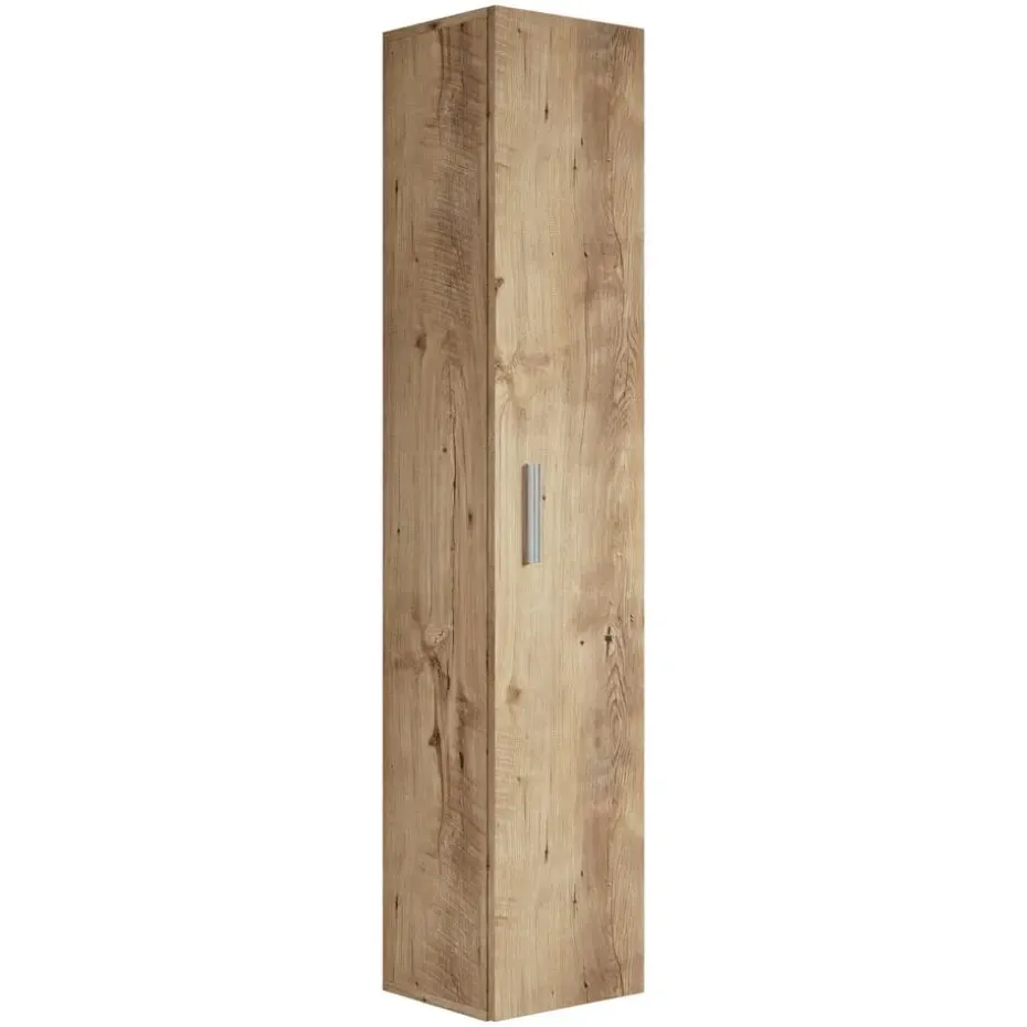 Badplaats Badkamerkast Pluto 30 x 30 x 150 cm - Kastanje Eiken -Hangende
