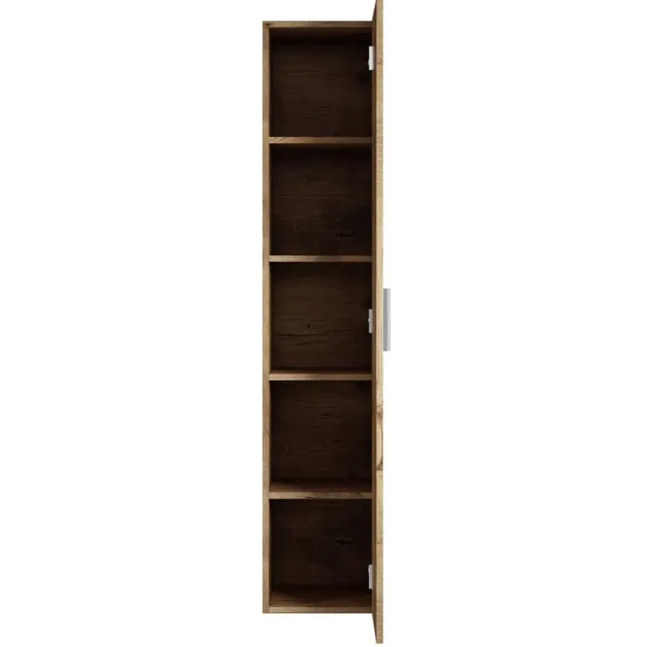 Badplaats Badkamerkast Pluto 30 x 30 x 150 cm - Kastanje Eiken -Hangende