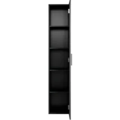 Badplaats Badkamerkast Pluto 30 x 30 x 150 cm - Zwart - Hangende Badkamerkasten