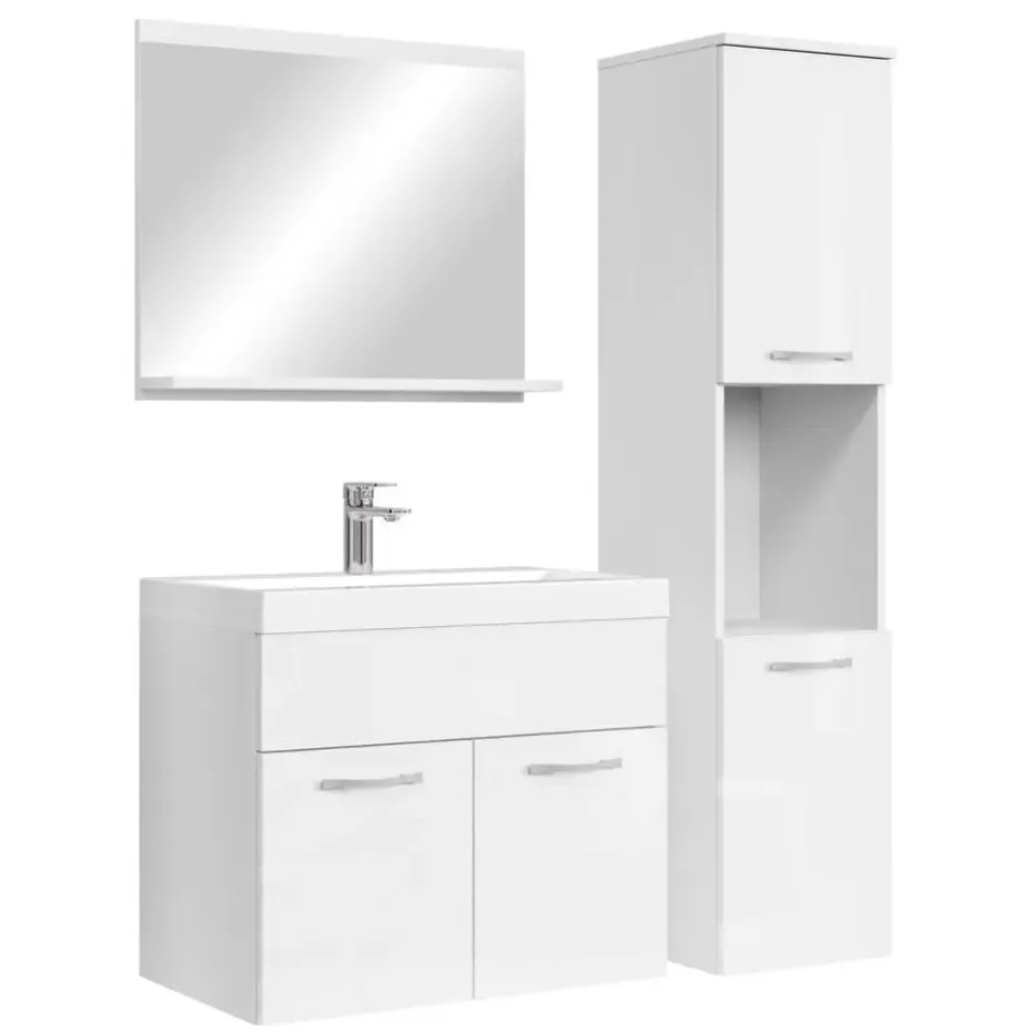 Badplaats Badkamermeubel Set Montreal 60 x 35 cm - Wit Hoogglans - Badmeubel met