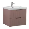 Badplaats Badkamermeubel Set Thermis 60cm - Roze - Badmeubel met Wastafel