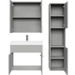 Badplaats Badkamermeubel Set Montreal 60 cm - Mat Grijs - Badmeubel met