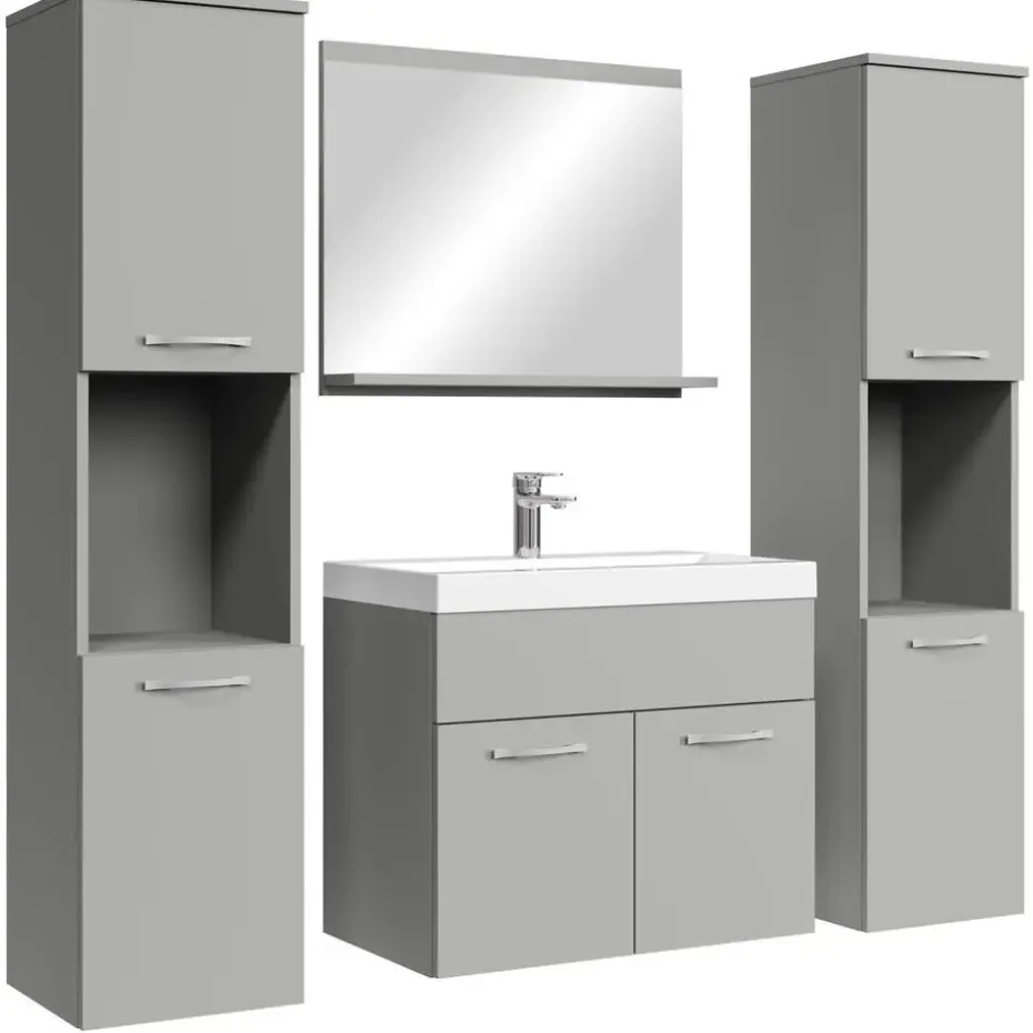 Badplaats Badkamermeubel Set Montreal XL 60 x 35 cm - Mat Grijs - Badmeubel met