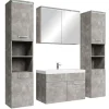 Badplaats Badkamermeubel Set Paso XL 80 x 40 cm - Beton Grijs - Badmeubel met