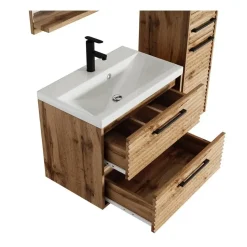 Badplaats Badkamermeubel Set Etna 60 cm – Eiken – Hangend Badmeubel met