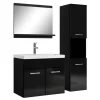 Badplaats Badkamermeubel Set Montreal 60 x 35 cm - Zwart Hoogglans - Badmeubel