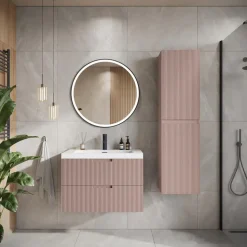 Badplaats Badkamermeubel Set Thermis 100cm - Roze - Badmeubel met Wastafel