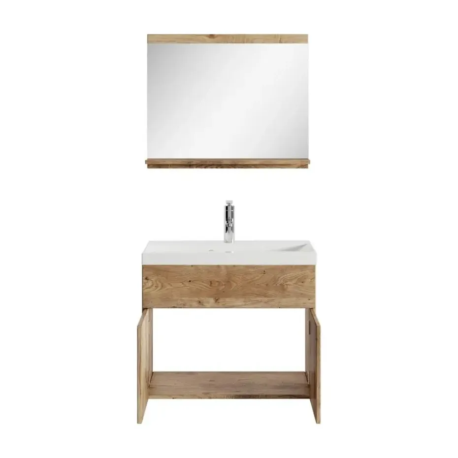 Badplaats Badkamermeubel Montreal Set 02 60 cm – Kastanje Eiken – Hangend Meubel