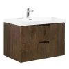 Badplaats Badkamermeubel Set Thermis 80cm - Walnoot Bruin - Badmeubel met