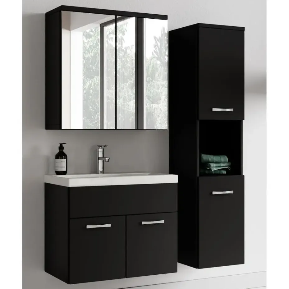 Badplaats Badkamermeubel Set Montreal 60 cm- Zwart Mat - Badmeubel met